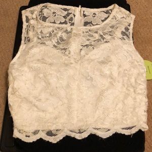 White/cream lace wedding top